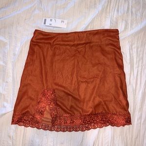 Urban Outfitters Orange Velvet Skirt